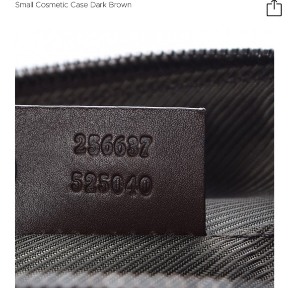 GUCCI Monogram Web Small Cosmetic Case Dark Brown EXCELLENT CONDITION - Picture 3 of 9